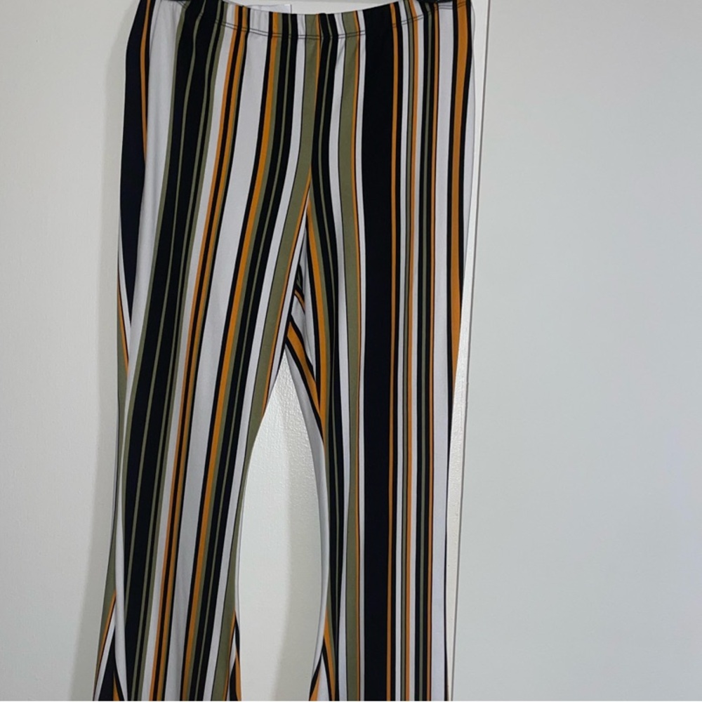 Wet Seal *Vintage Y2K Striped Flare Pants in Black, White, and Gold
